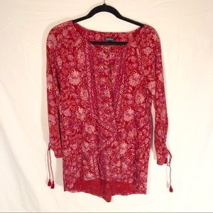 Lucky Brand Red Blouse Size Medium
